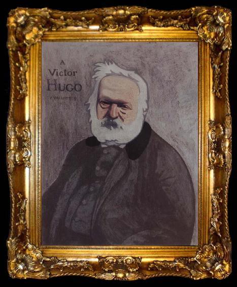 framed  Felix Vallotton Portrait decoratif of Victor Hugo, ta009-2